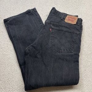 Levi's Jeans Mens 38x34 Black 505 Regular Fit Straight Leg Faded Denim